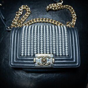 CHANEL Small Pearl Boy Bag